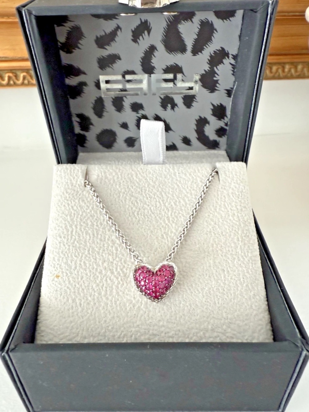Effy Sterling Silver heart ruby pendant 0.65 TCW Gift